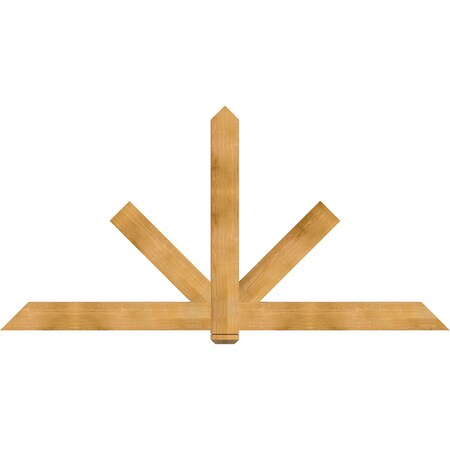 Ekena Millwork Kennewick Rough Sawn Timber Gable Bracket, Western Red Cedar, 96"W x 48"H x 2"D x 6"F, 12/12 Pitch GBW096X48X0206KEN00RWR